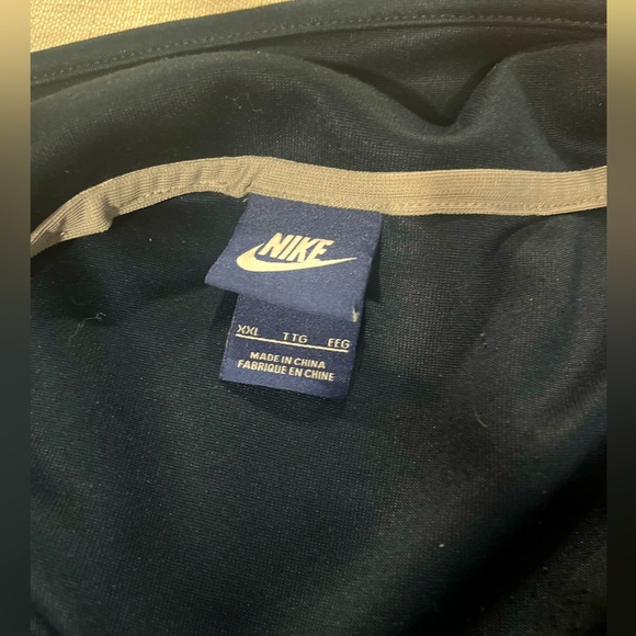 VINTAGE Nike Mens XXL Dark Navy Gray Full Zip Track Jacket Pockets - Picture 5 of 5